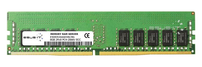 Memory RAM 1x 8GB ESUS IT ECC UNBUFFERED DDR4 2Rx8 2666MHZ PC4-21300 UDIMM | ESUD42666ED8/8G